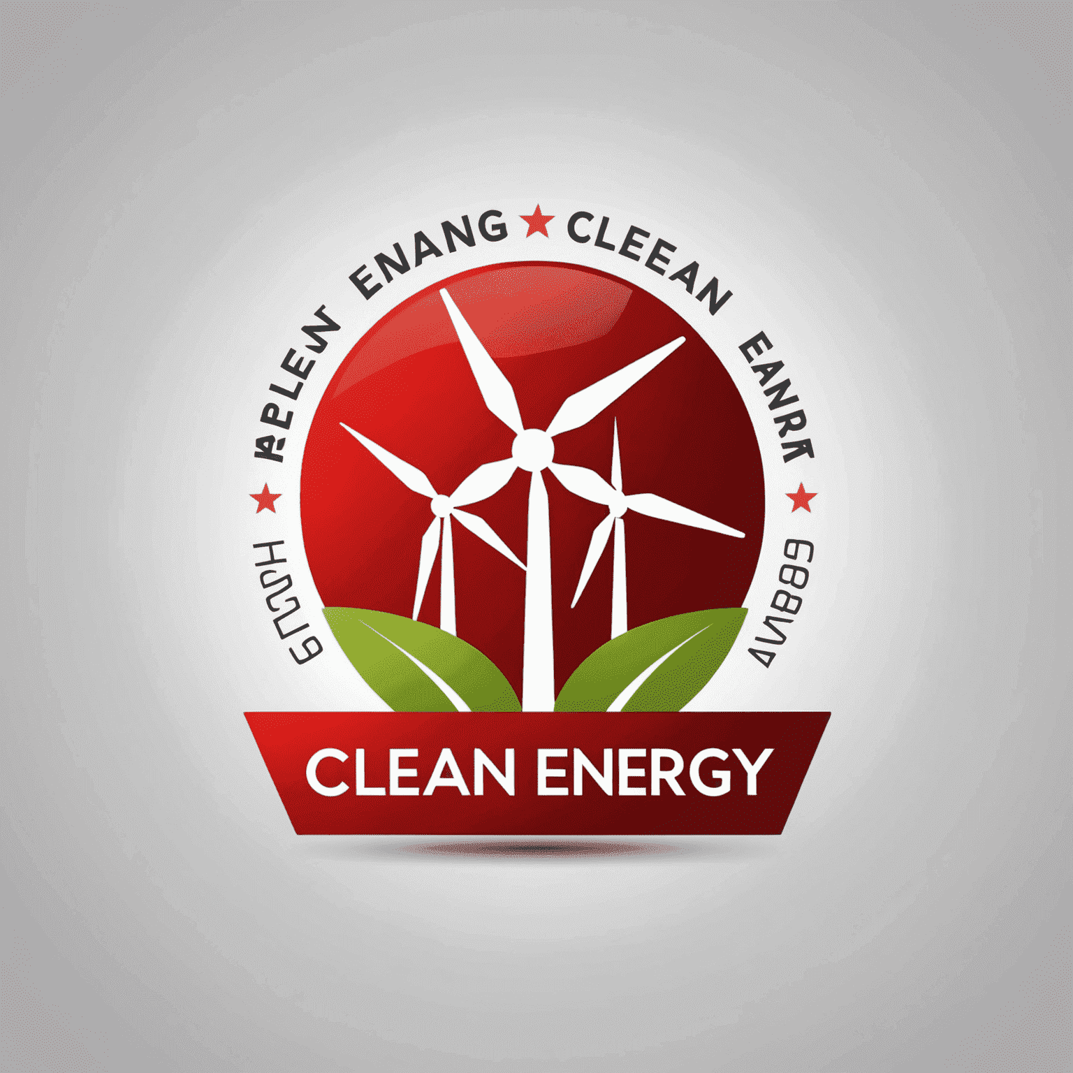 Clean Energy company logo in red and white